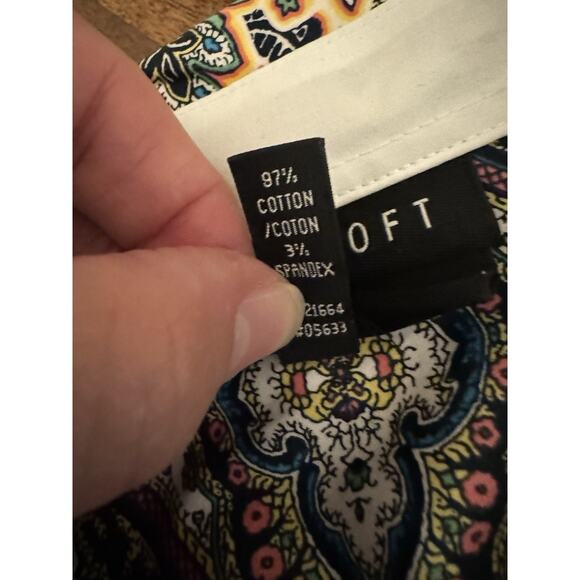 Foxcroft Wrinkle Free Paisley Button Up Boho Office Preppy Blouse Size 14W - Picture 10 of 11